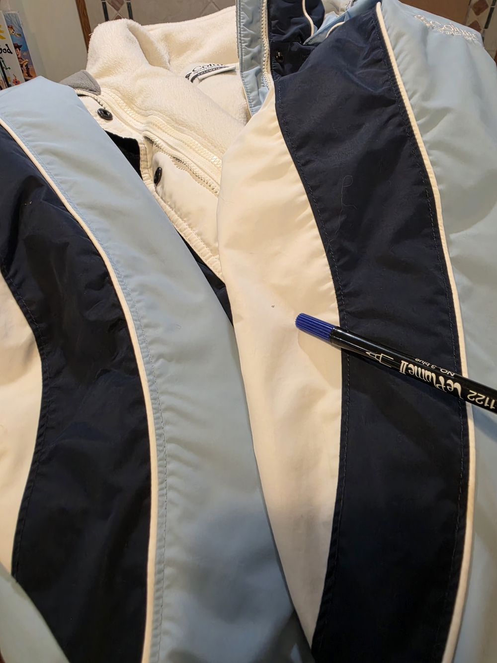 Columbia Core Interchange Women's Zip Up 3 in 1 Jacket Navy/White Size Small